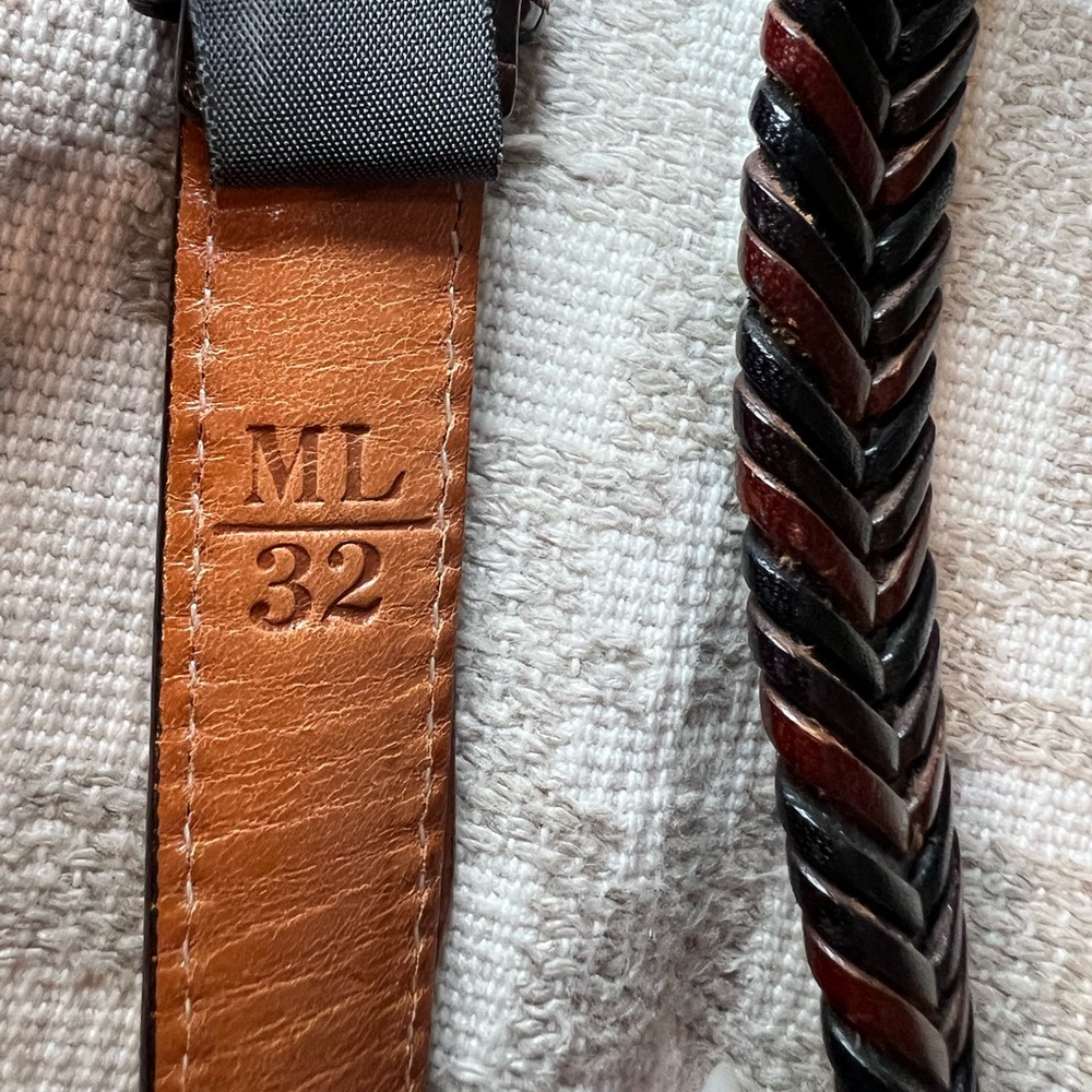 Vintage Brighton Leather Belt Brown Croc Embossed Western Buckle Size 32 M/L - Picture 5 of 10